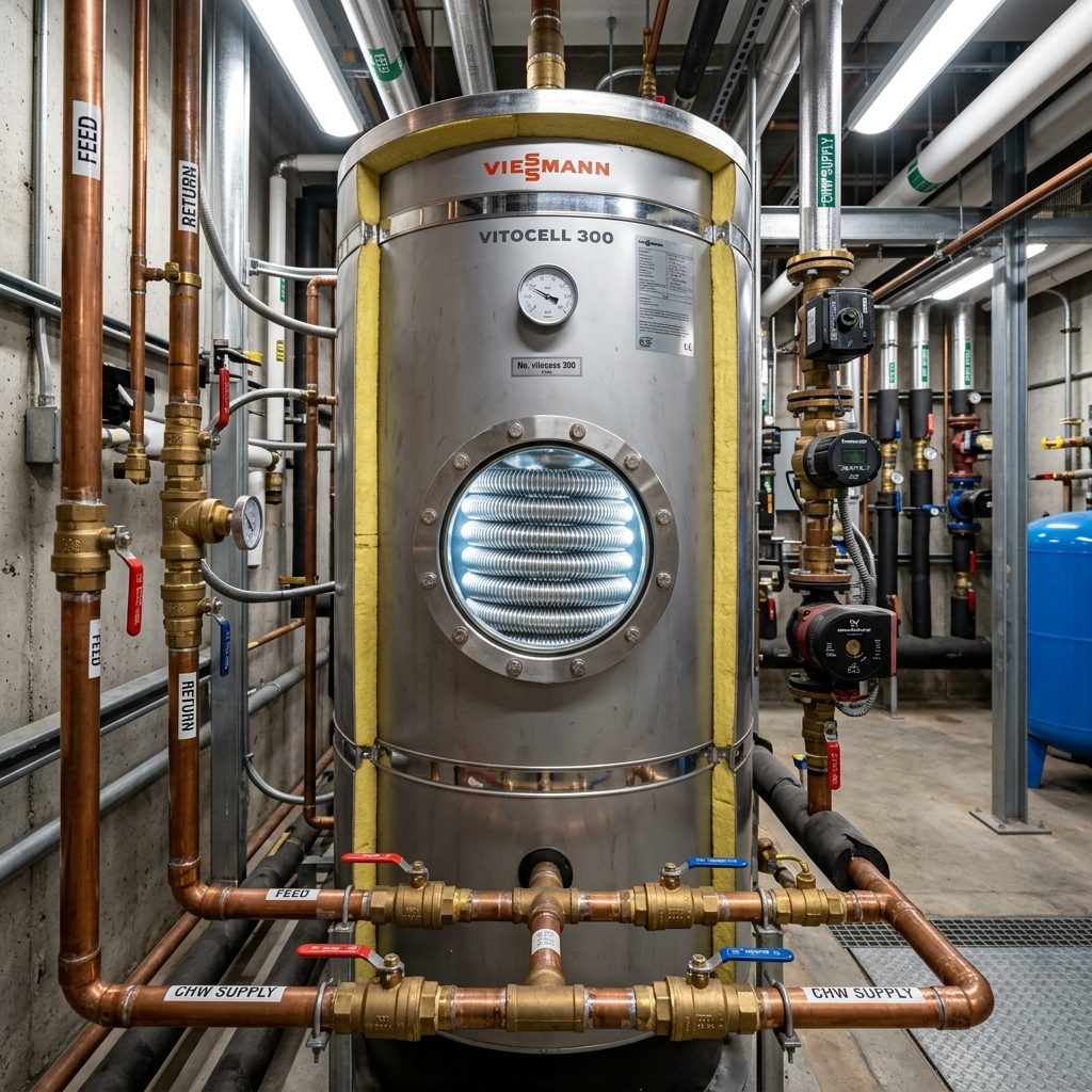 Viessmann Boylerlerde Isı Pompası ve Güneş Enerjisi Uyumlu Geniş Yüzeyli 316L Serpantin